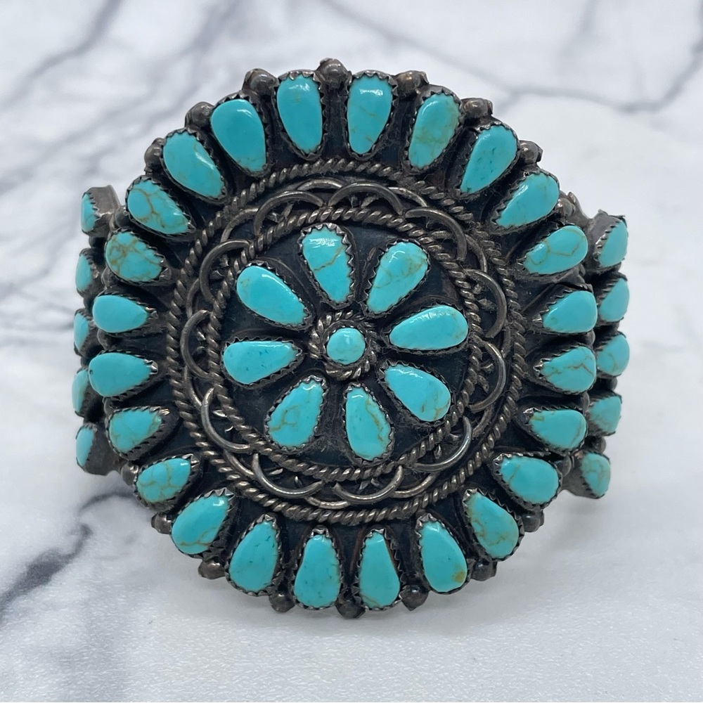 Sterling Silver Petit Point Women's Bracelet NEEDS REPAIR Southwestern